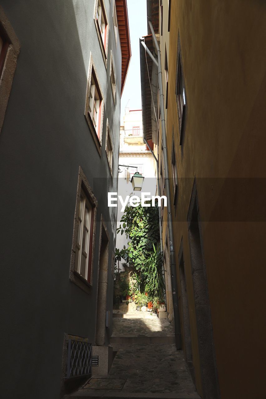 Narrow alley amidst buildings