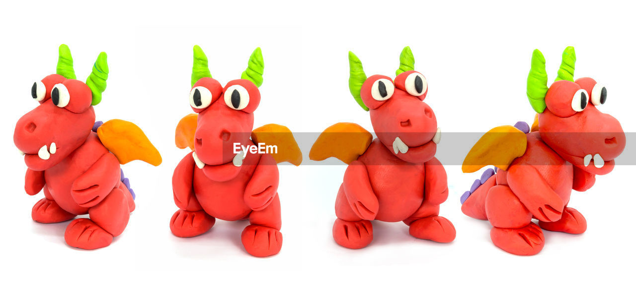 cartoon, animal, cut out, animal themes, mammal, stuffed toy, cute, white background, red, childhood, animal figure, toy, domestic animals, group of objects, celebration