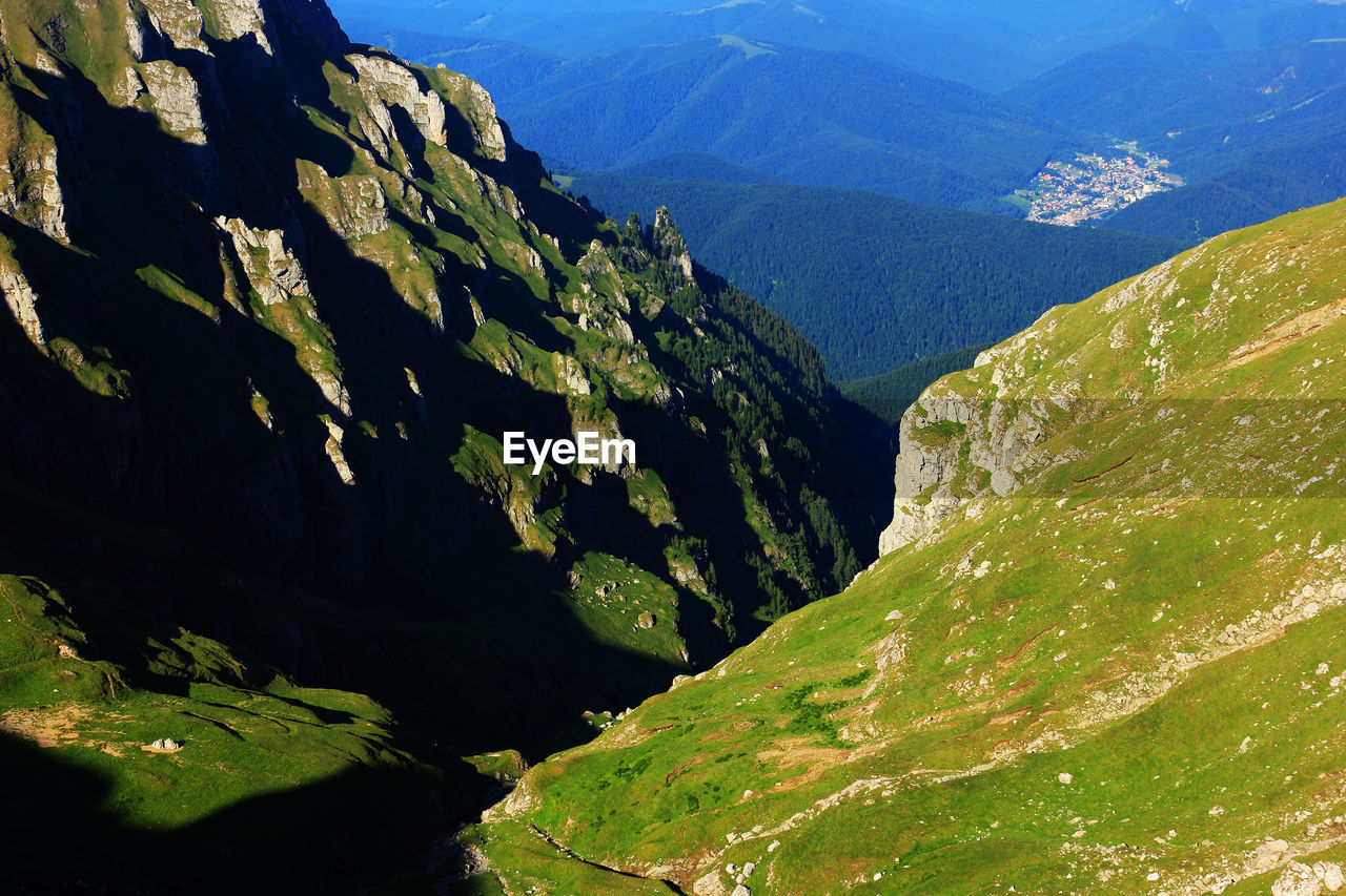High angle view of carpathian mountain range