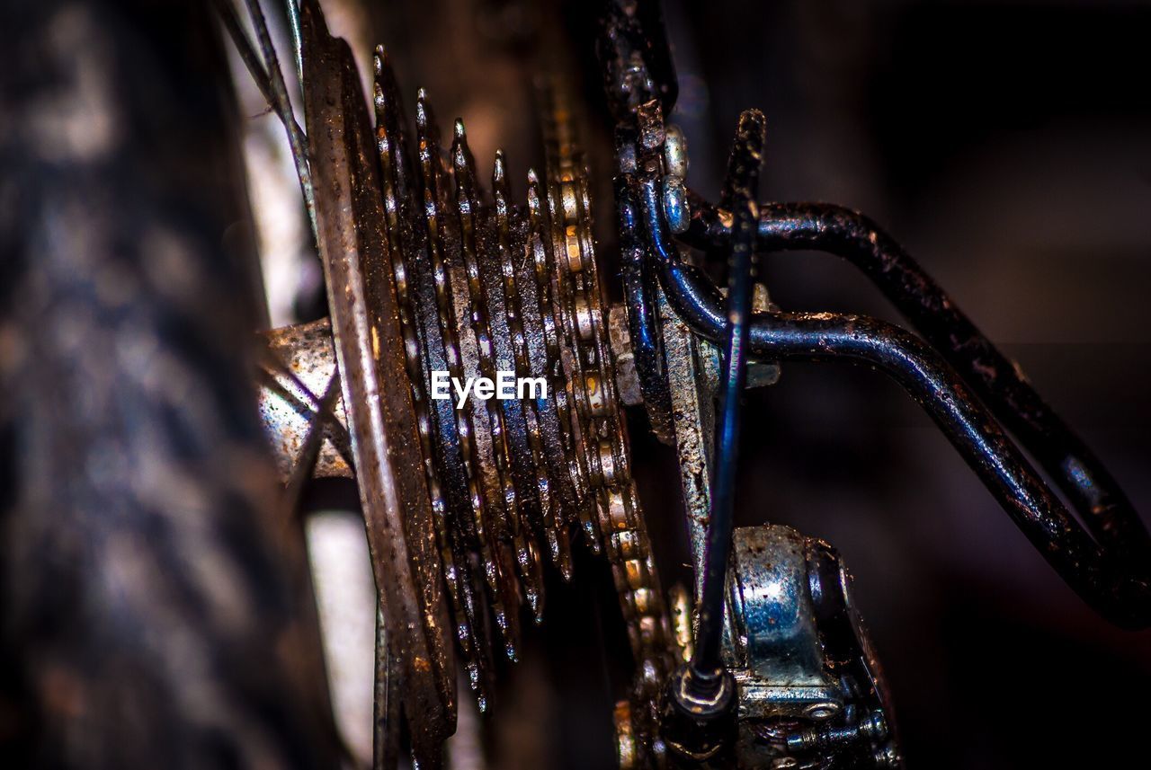 Close-up of bicycle gear