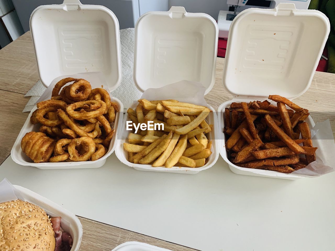 HIGH ANGLE VIEW OF FOOD ON TABLE AT HOME