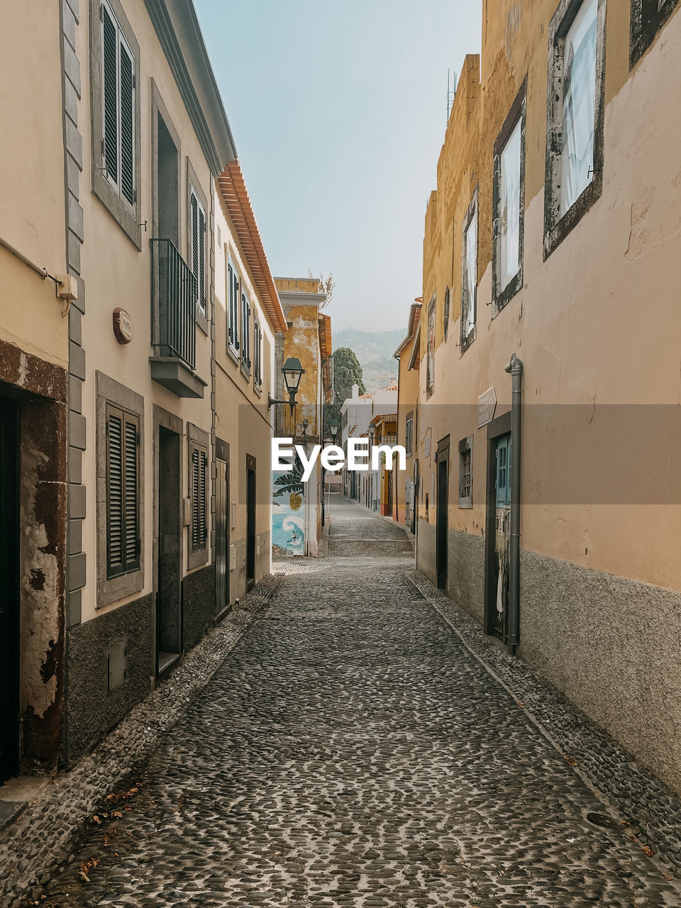 Narrow alley amidst buildings in city