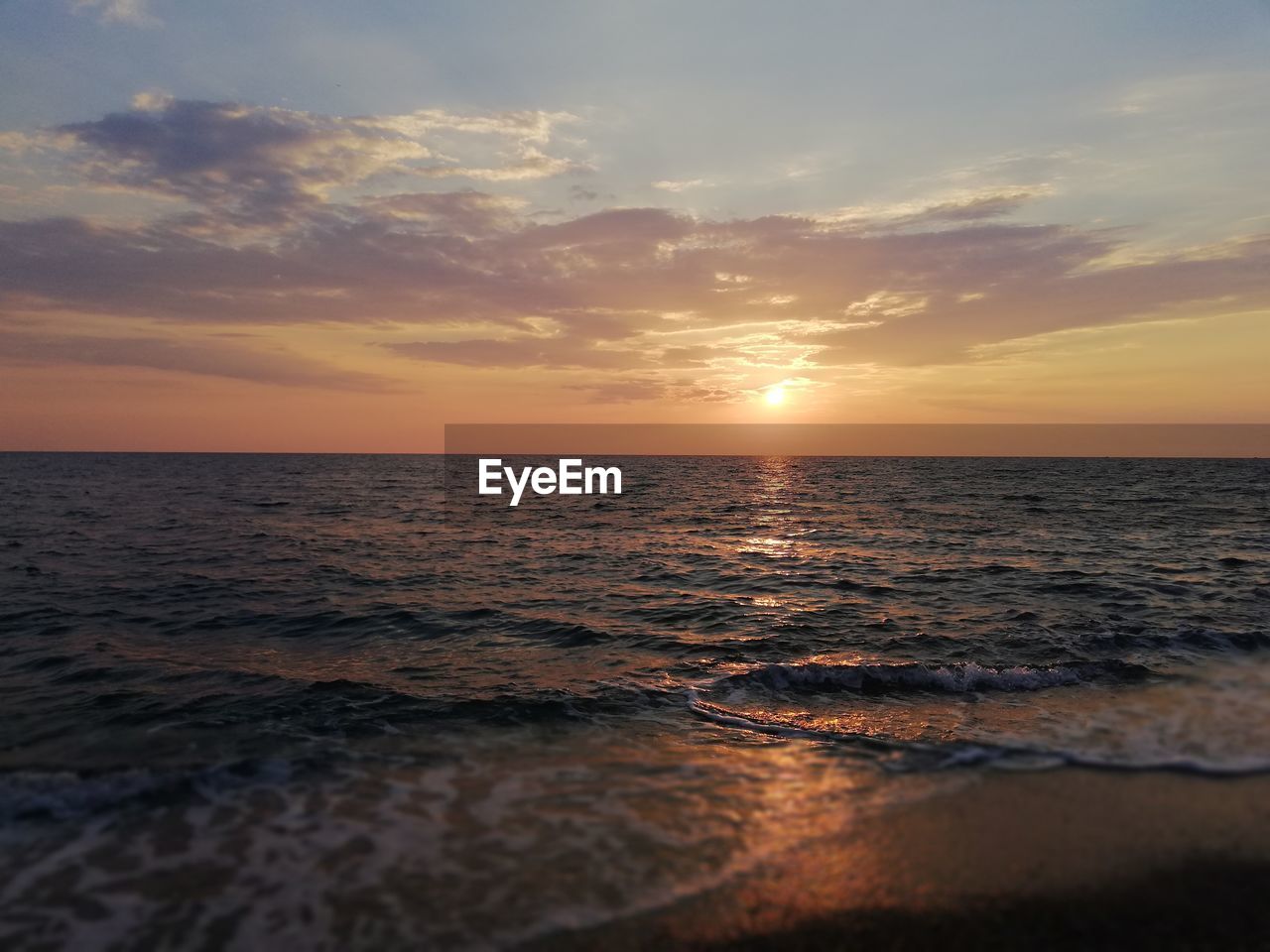 SCENIC VIEW OF SEA DURING SUNSET