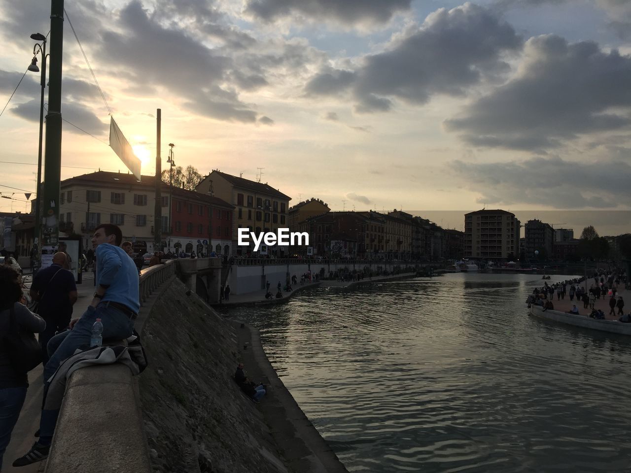 RIVER WITH BUILDINGS IN BACKGROUND