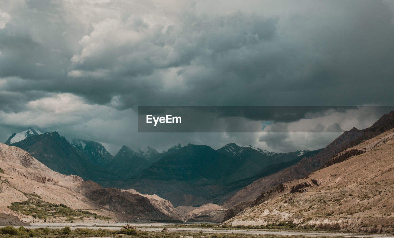 Panoramic view of mountains against sky
