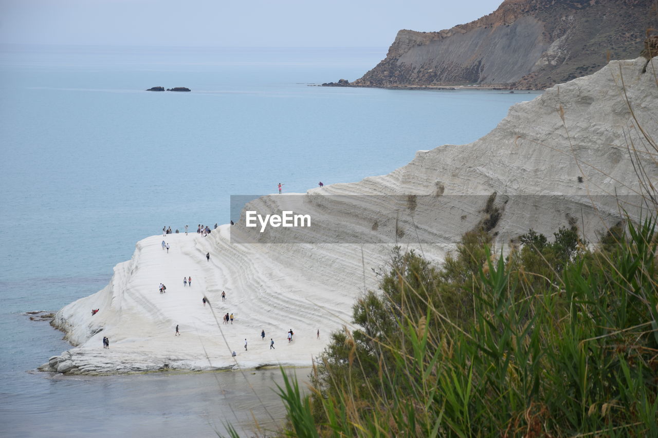 High angle view of beach against sky