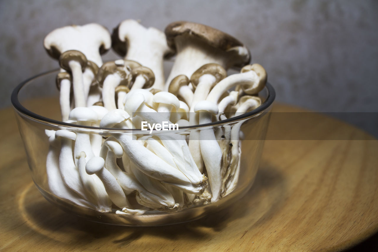 Close-up of mushrooms in bowl