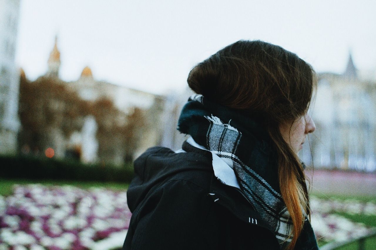 Woman looking at camera