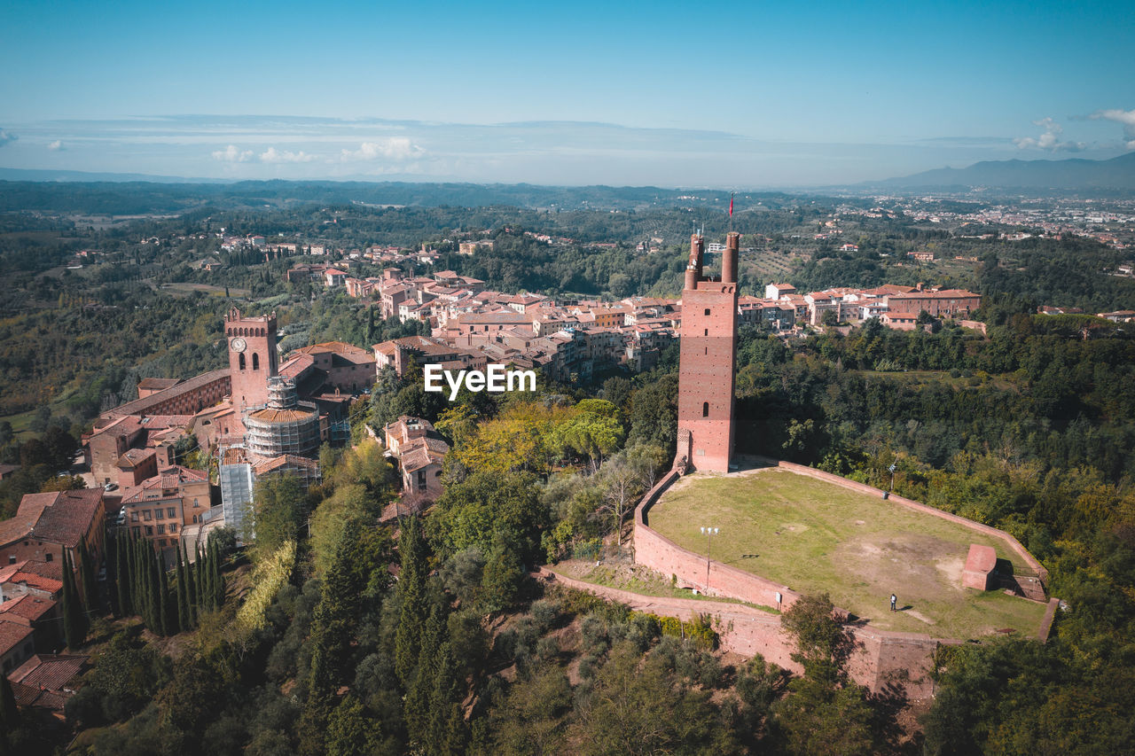 Aerial view of san miniato, tuscany