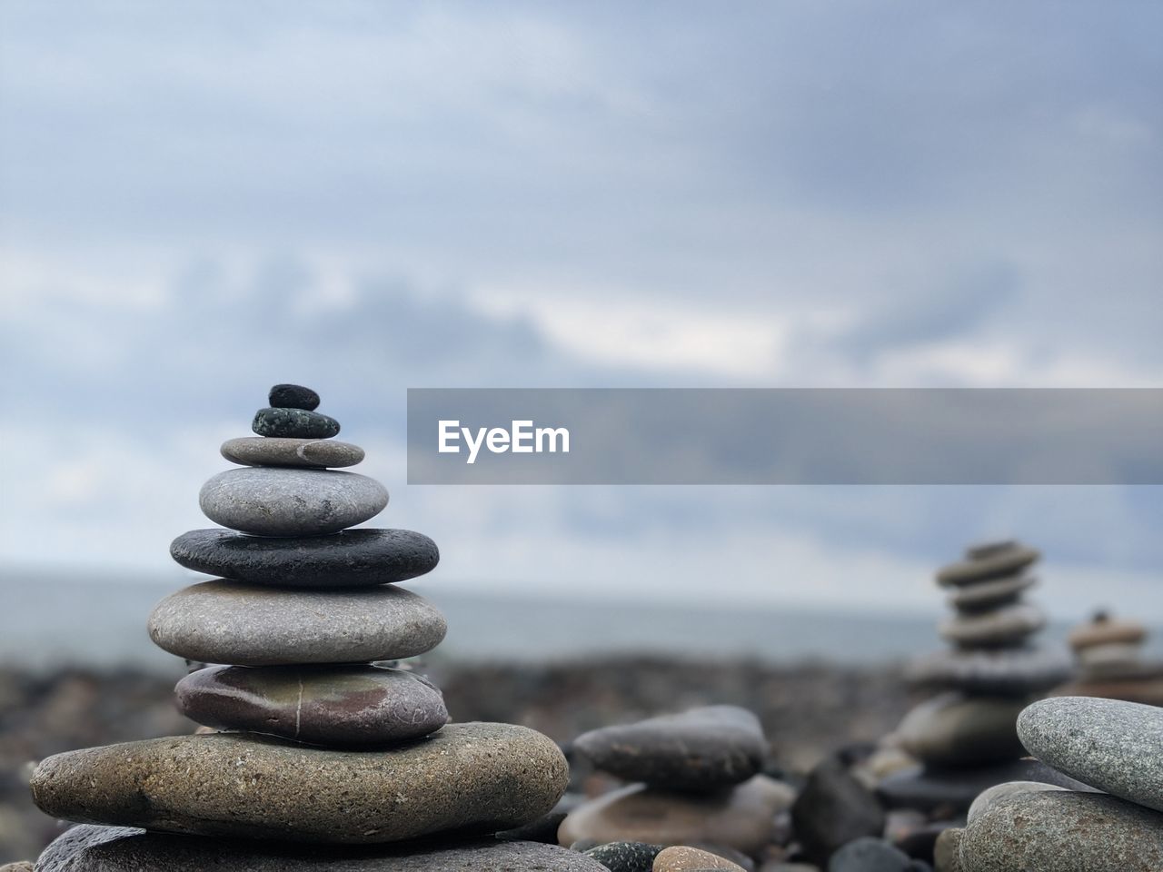 Stack of stones on beach