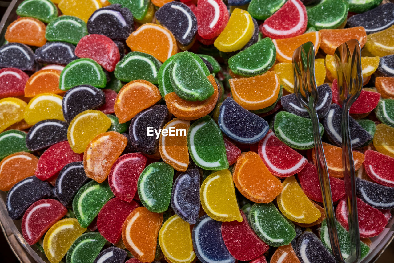 full frame shot of colorful candies