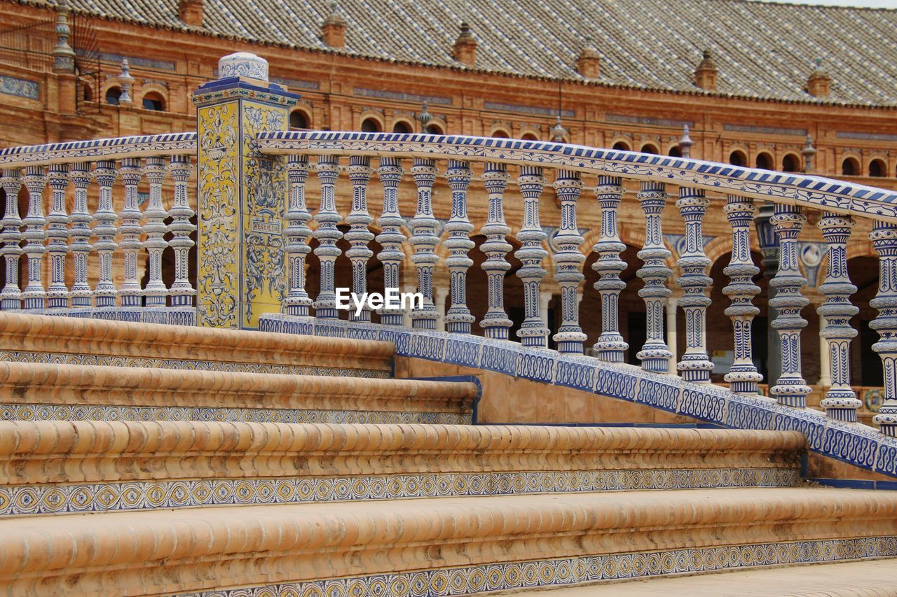 Low angle view of historic building details