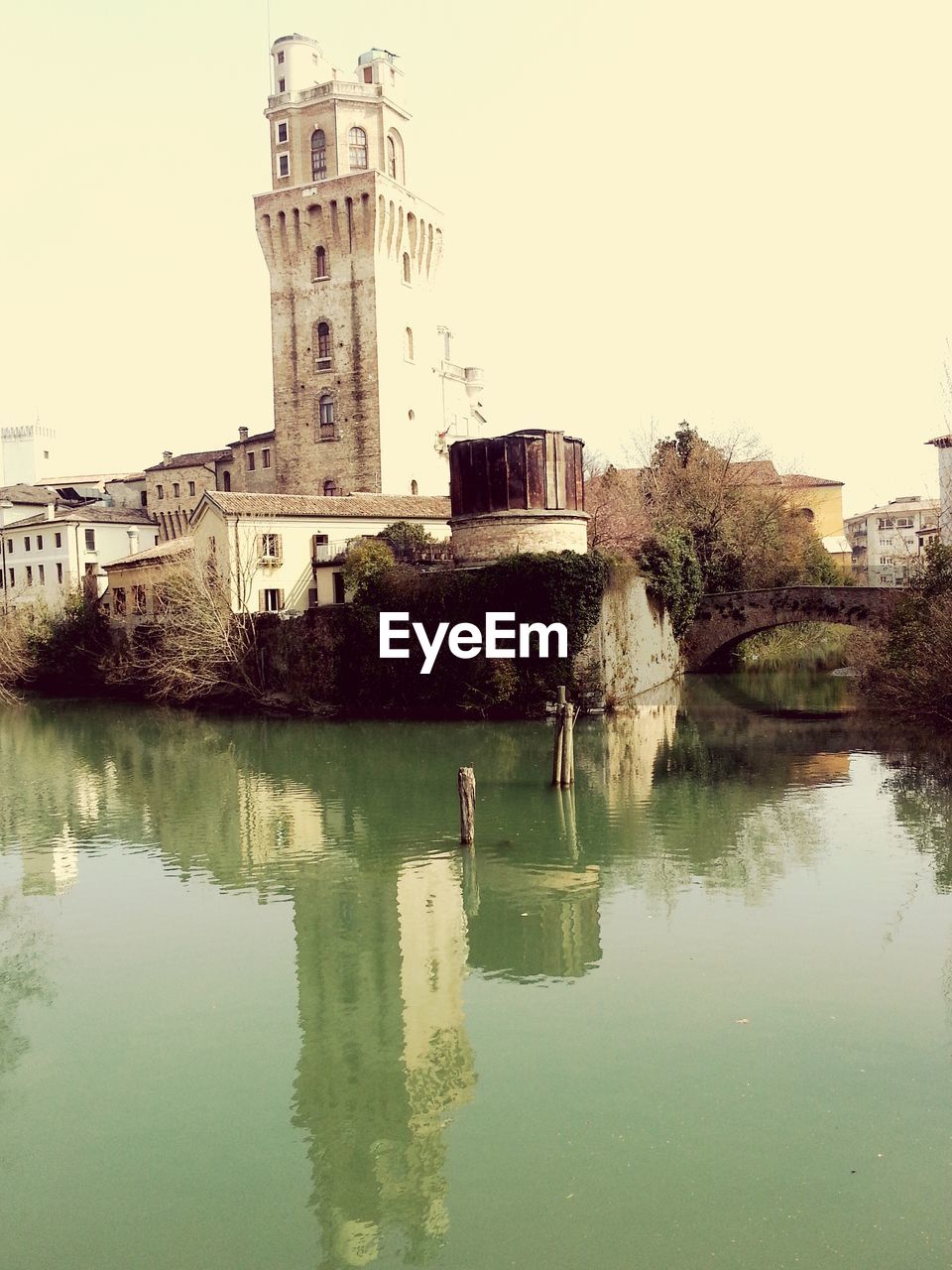 Reflection of buildings in river