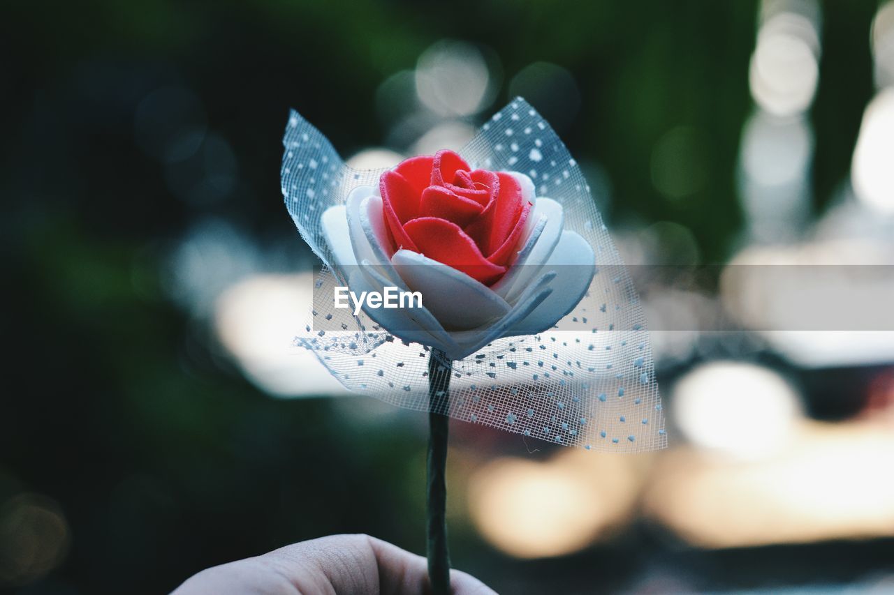 Close-up of textile flower