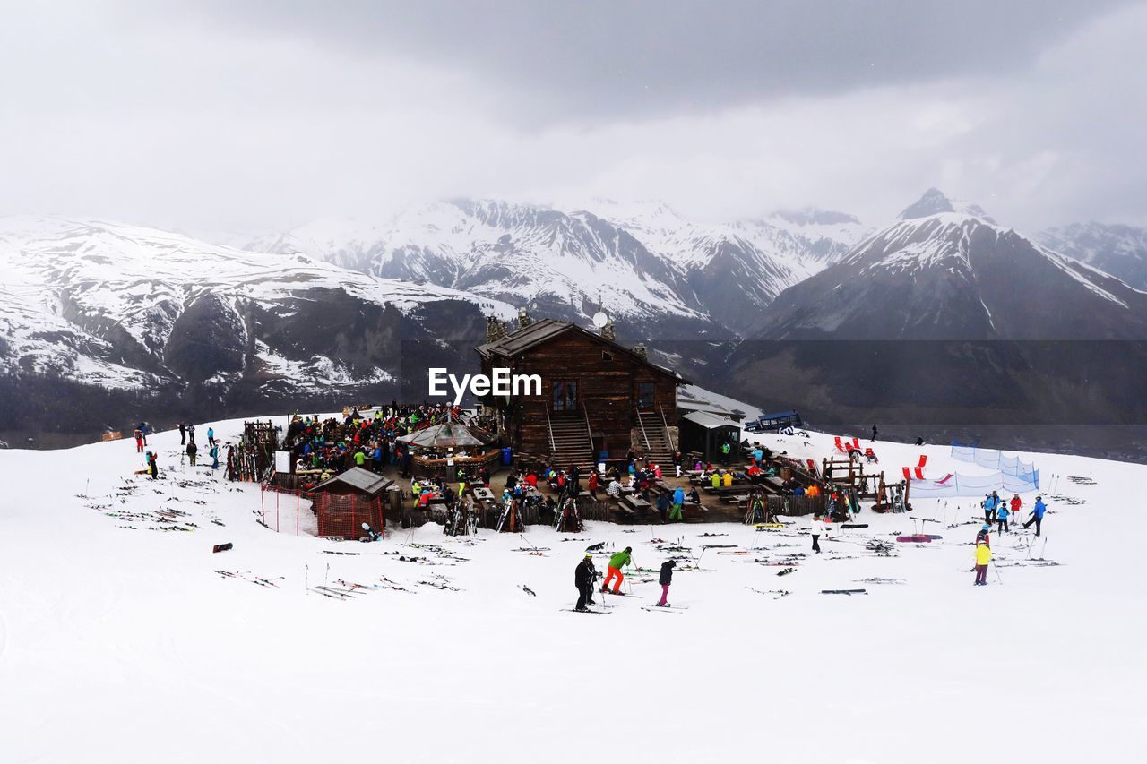 PEOPLE AT TOWN SQUARE DURING WINTER