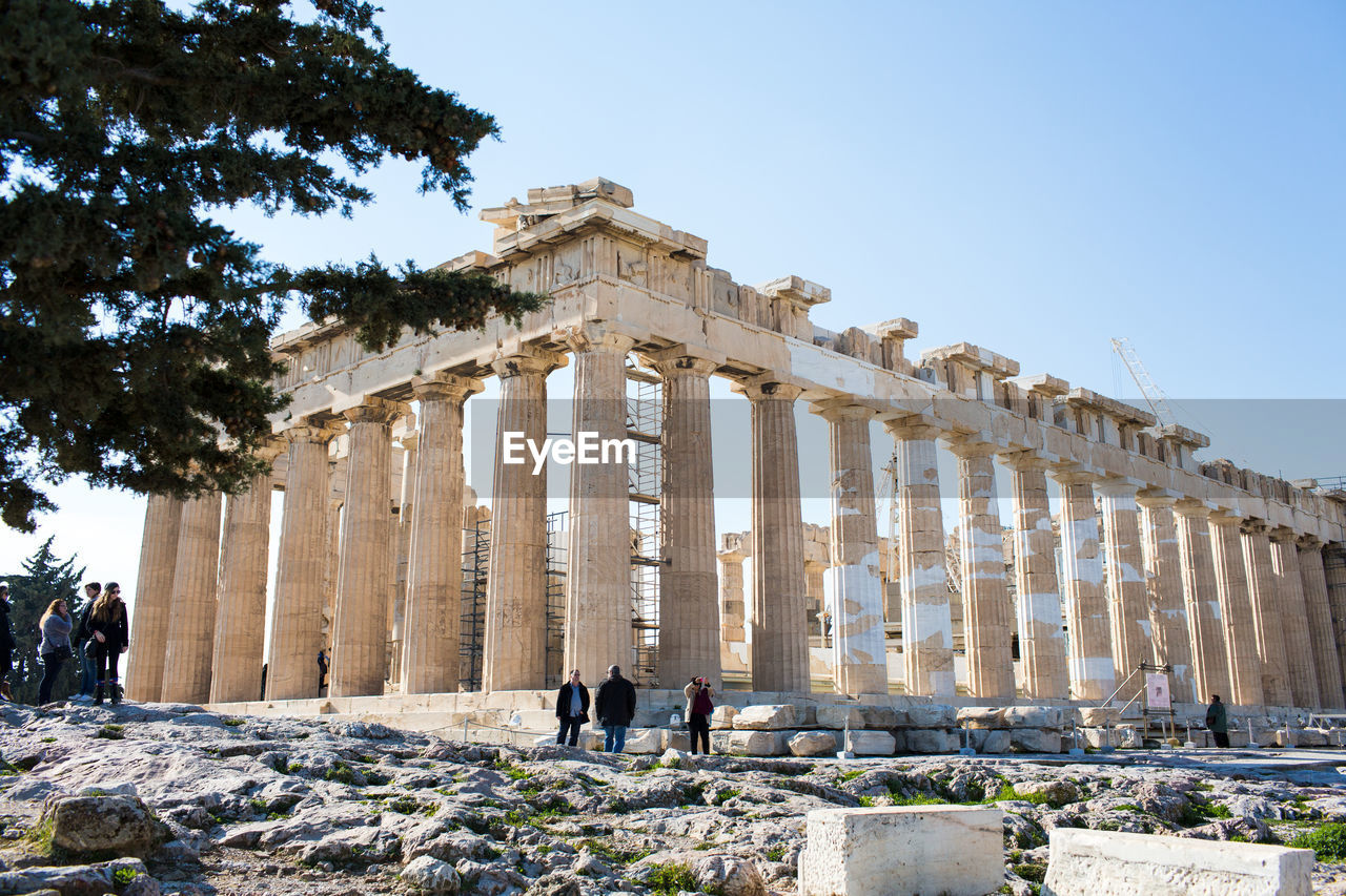 Tourists at historical building