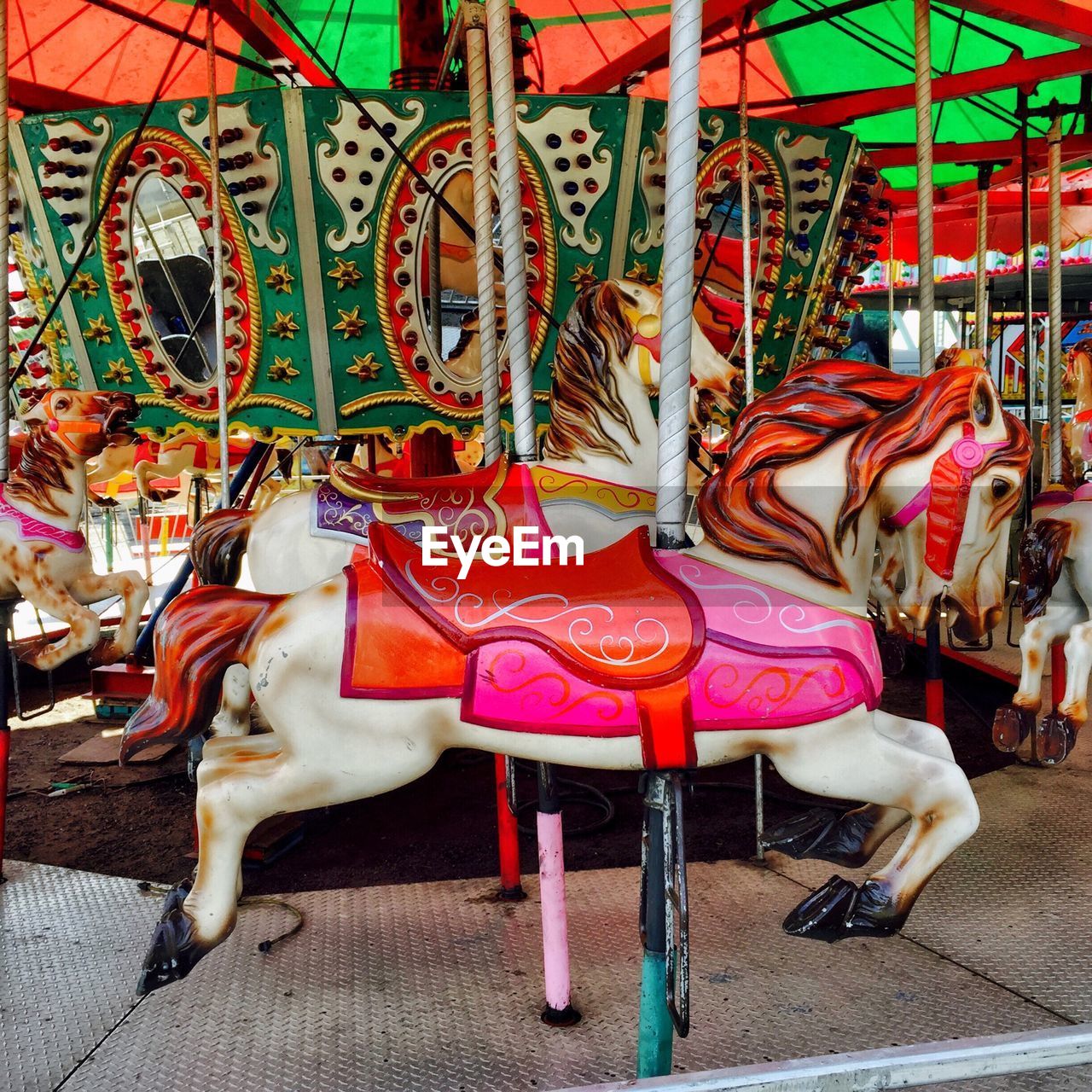 Side view of merry-go-round