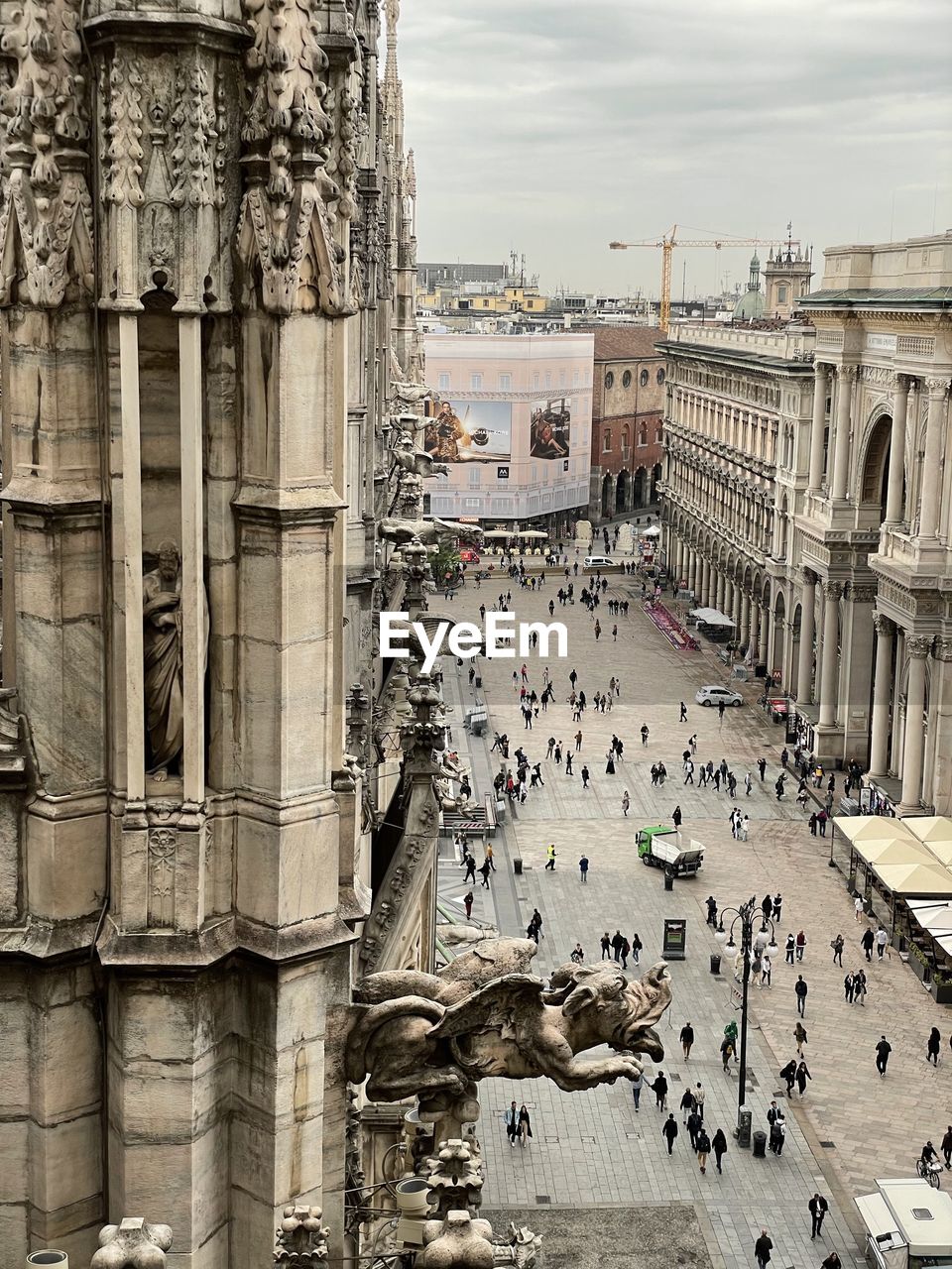 High angle view of buildings in city