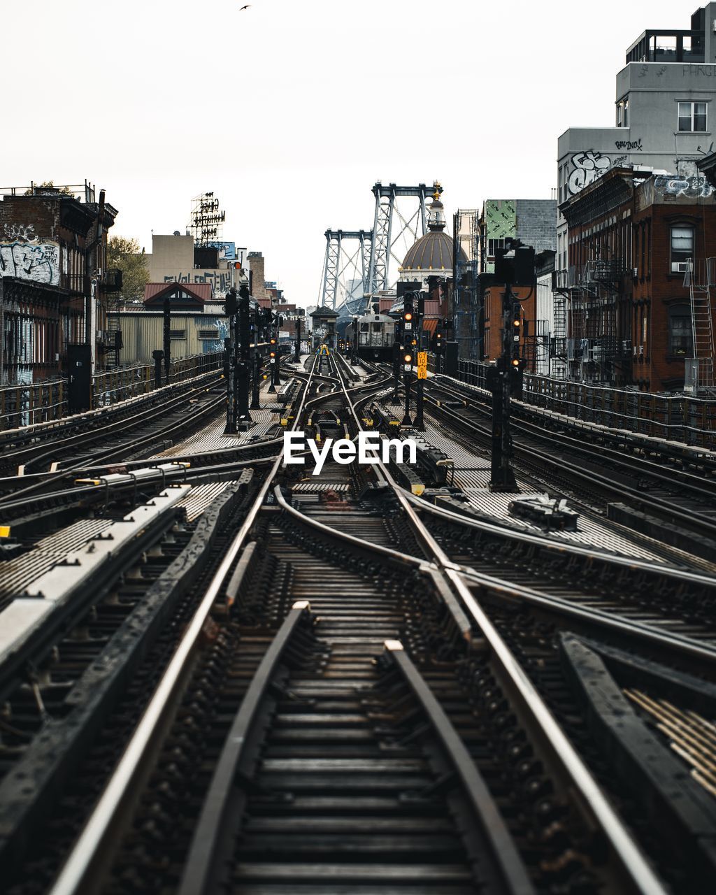 RAILROAD TRACKS AGAINST SKY