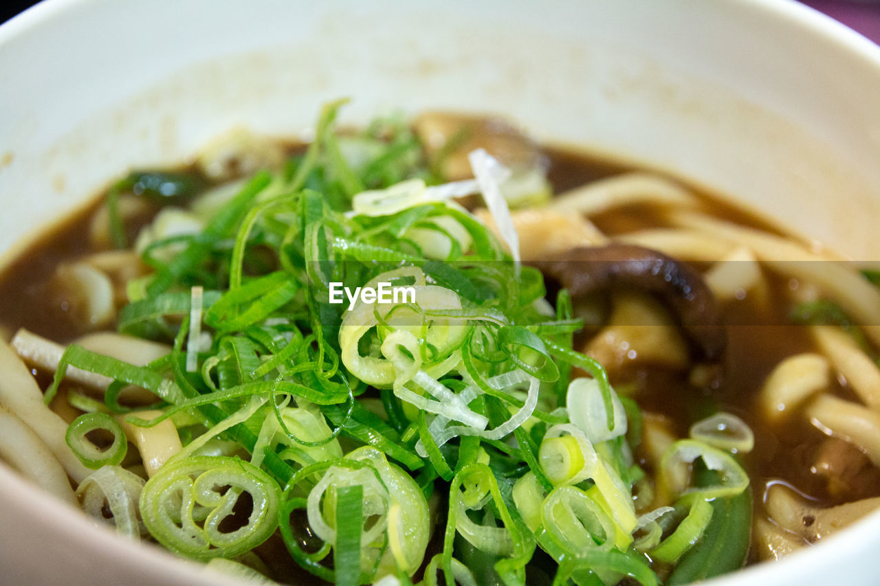 Close-up of noodles in bowl