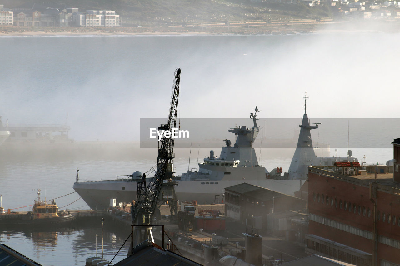 COMMERCIAL DOCK AGAINST SKY