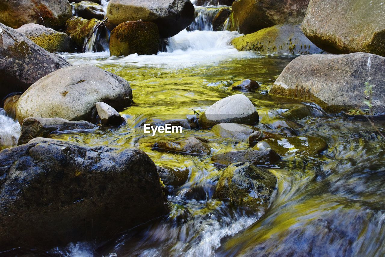 Stream flowing amidst rocks