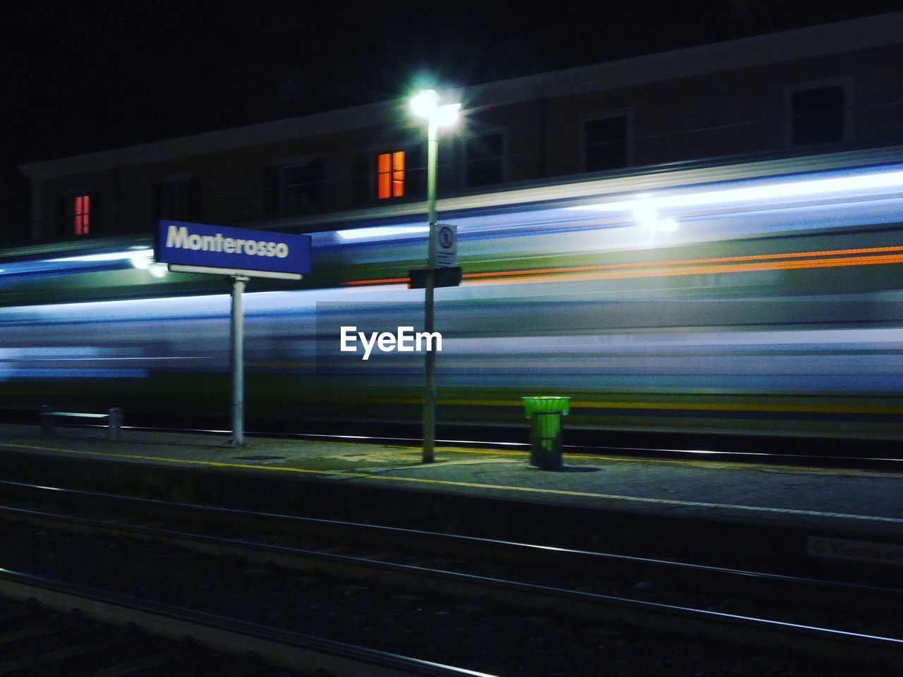 BLURRED MOTION OF ROAD AT NIGHT