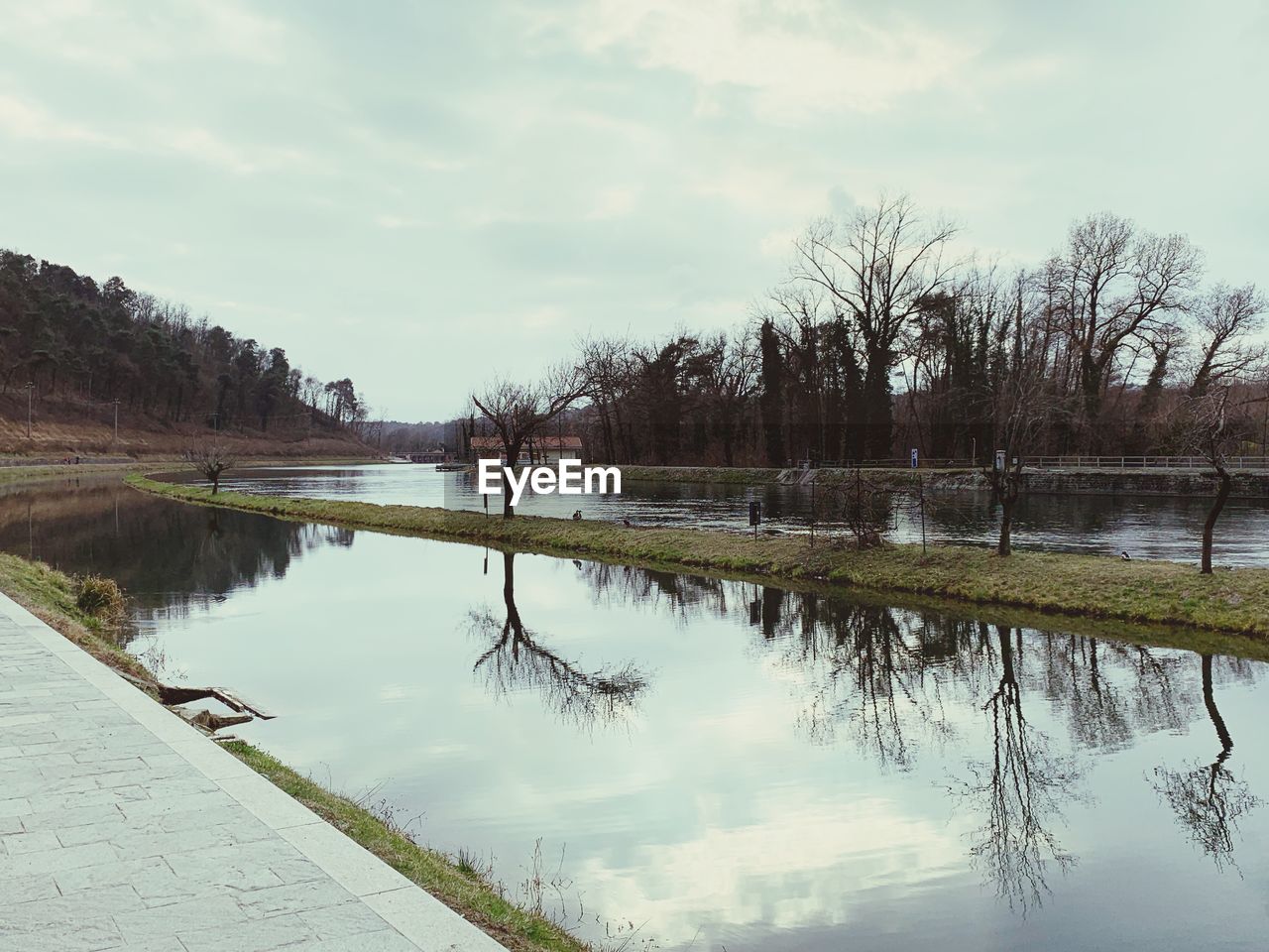 SCENIC VIEW OF LAKE AND TREES AGAINST SKY