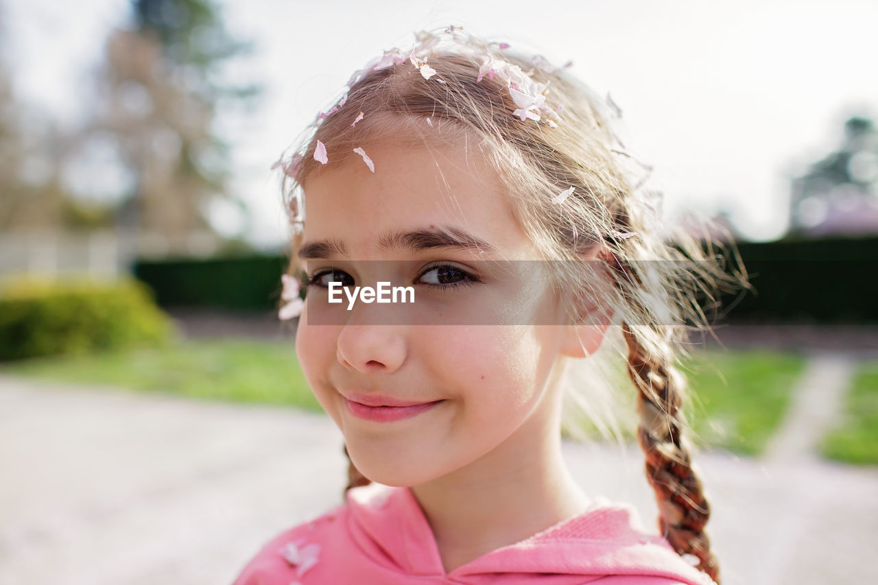 Portrait of smiling girl at park