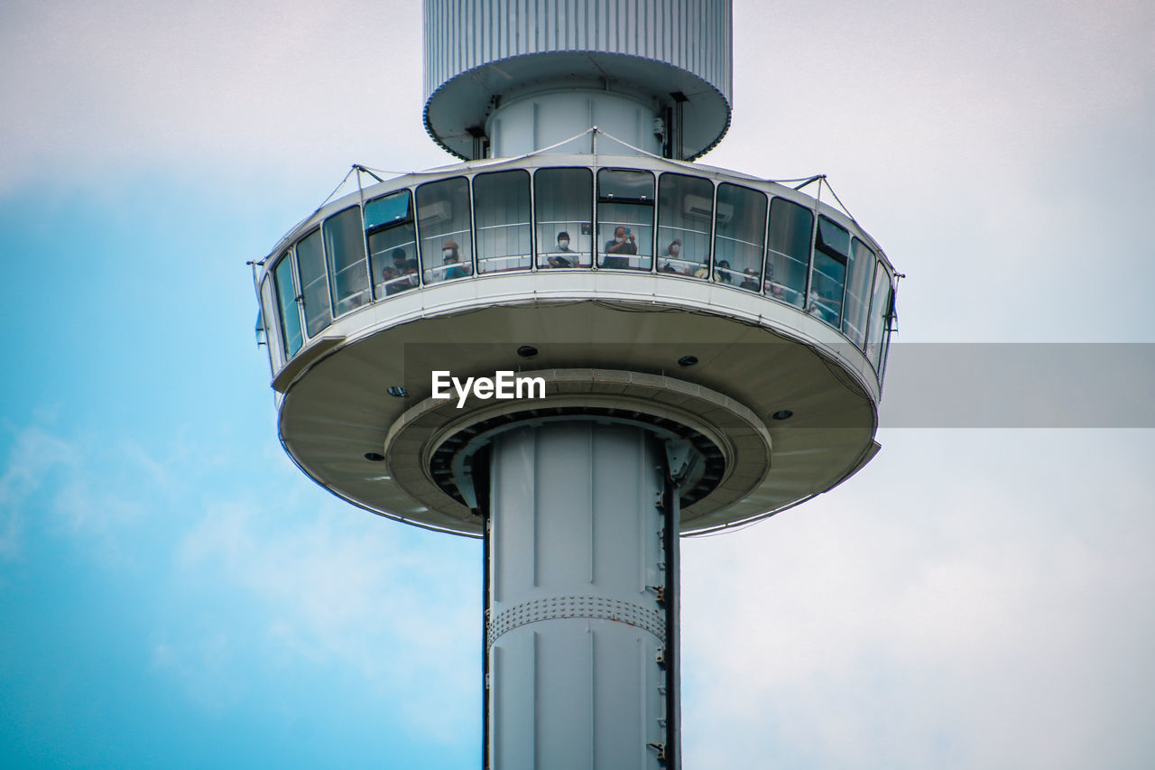 Low angle view of observation tower against sky