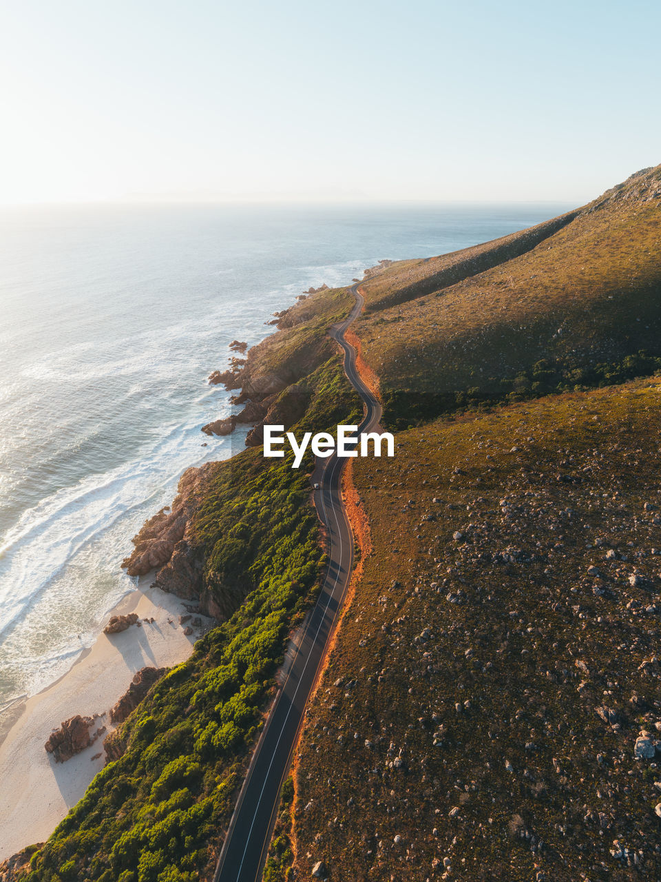 Beautiful stretch of road along south african coast.