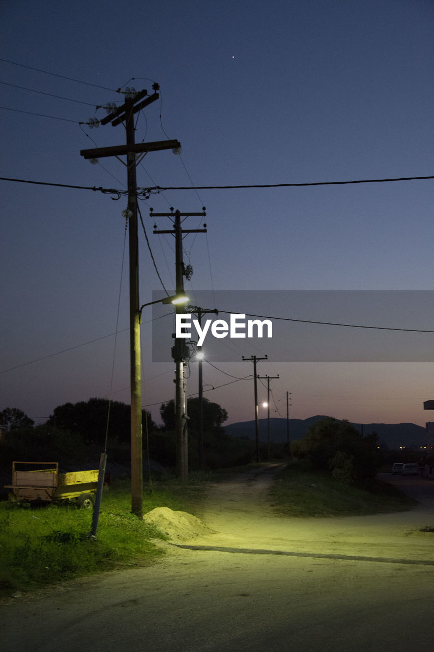 ELECTRICITY PYLON AGAINST CLEAR SKY