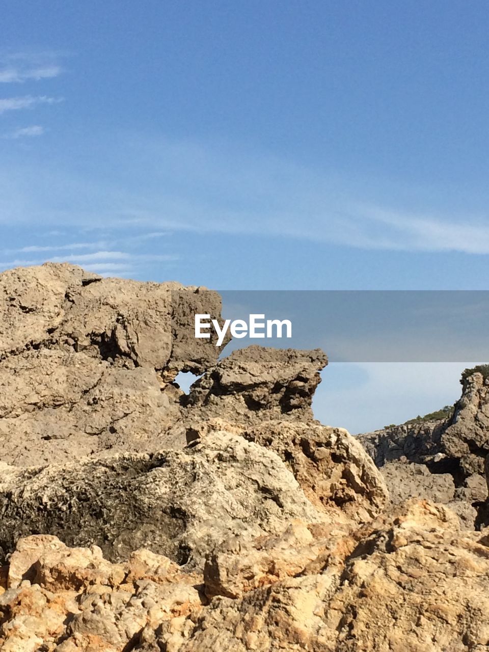 Rock formation in sunlight