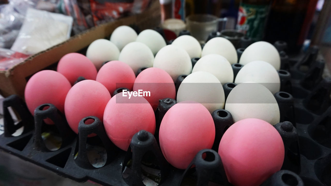 CLOSE-UP OF MULTI COLORED OBJECTS