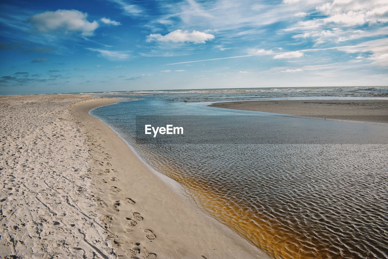 SCENIC VIEW OF SANDY BEACH AGAINST SKY