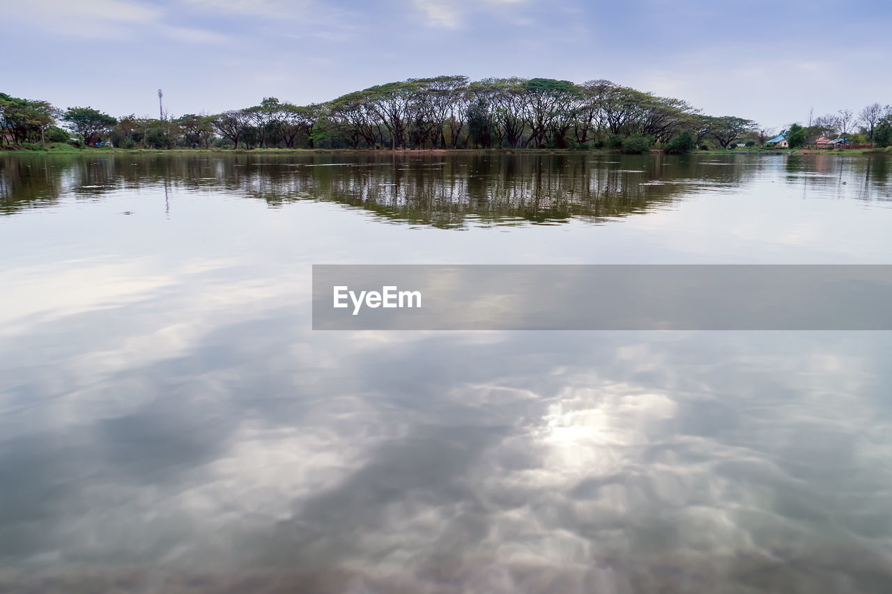 REFLECTION OF CLOUDS IN LAKE