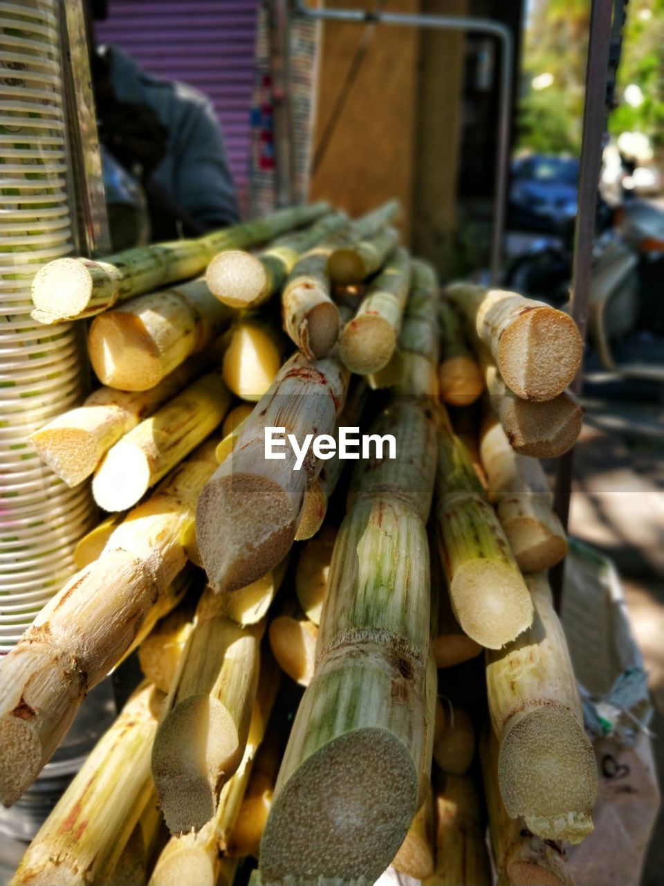 Sugar cane in market for sale