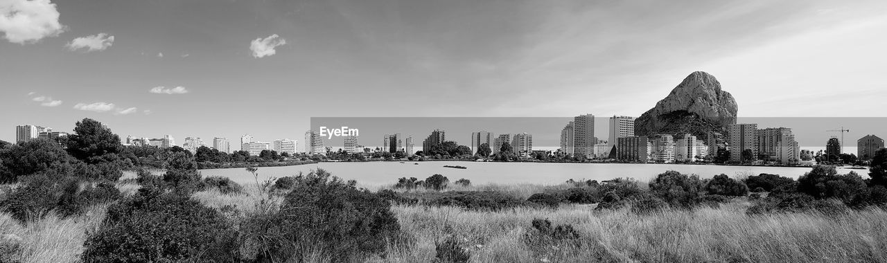 Panoramic view of buildings against sky