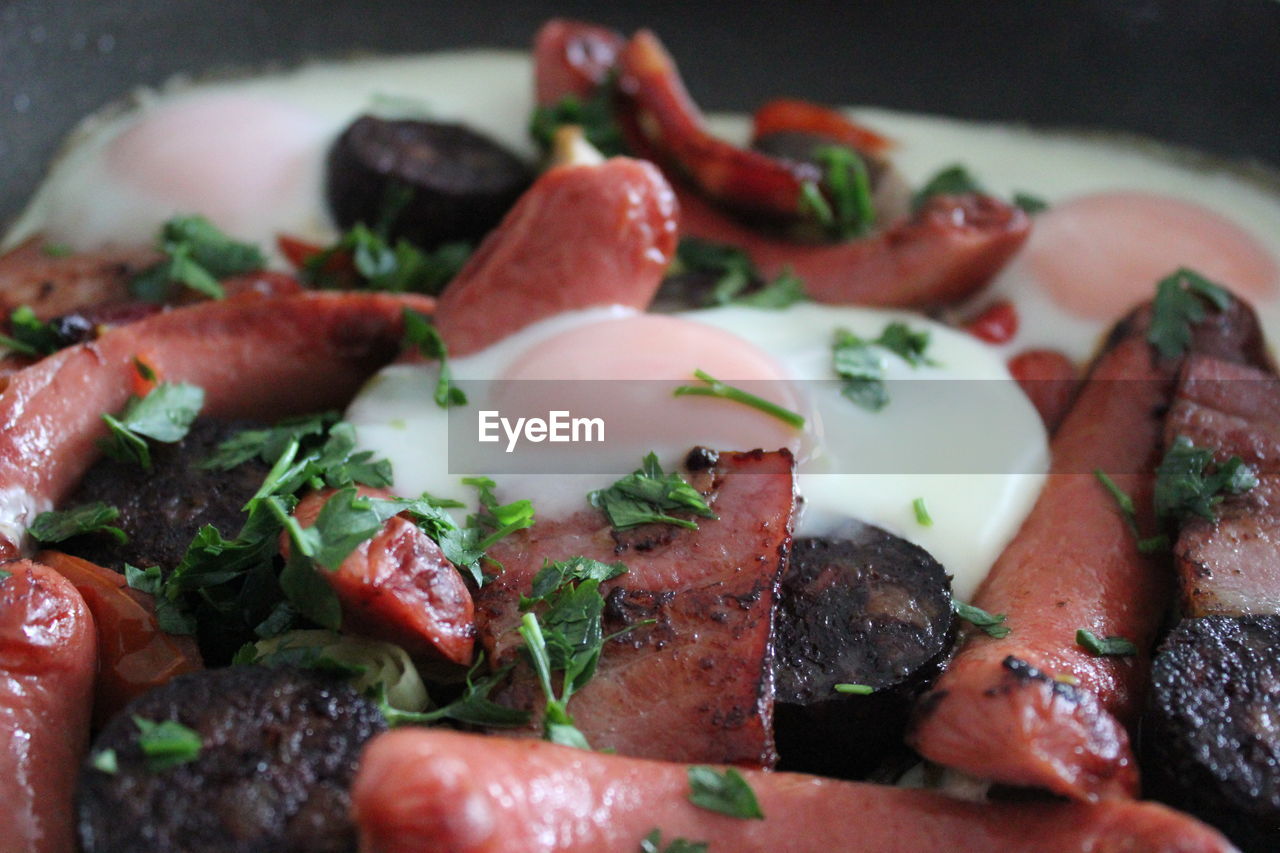 Close-up of food in cooking pan