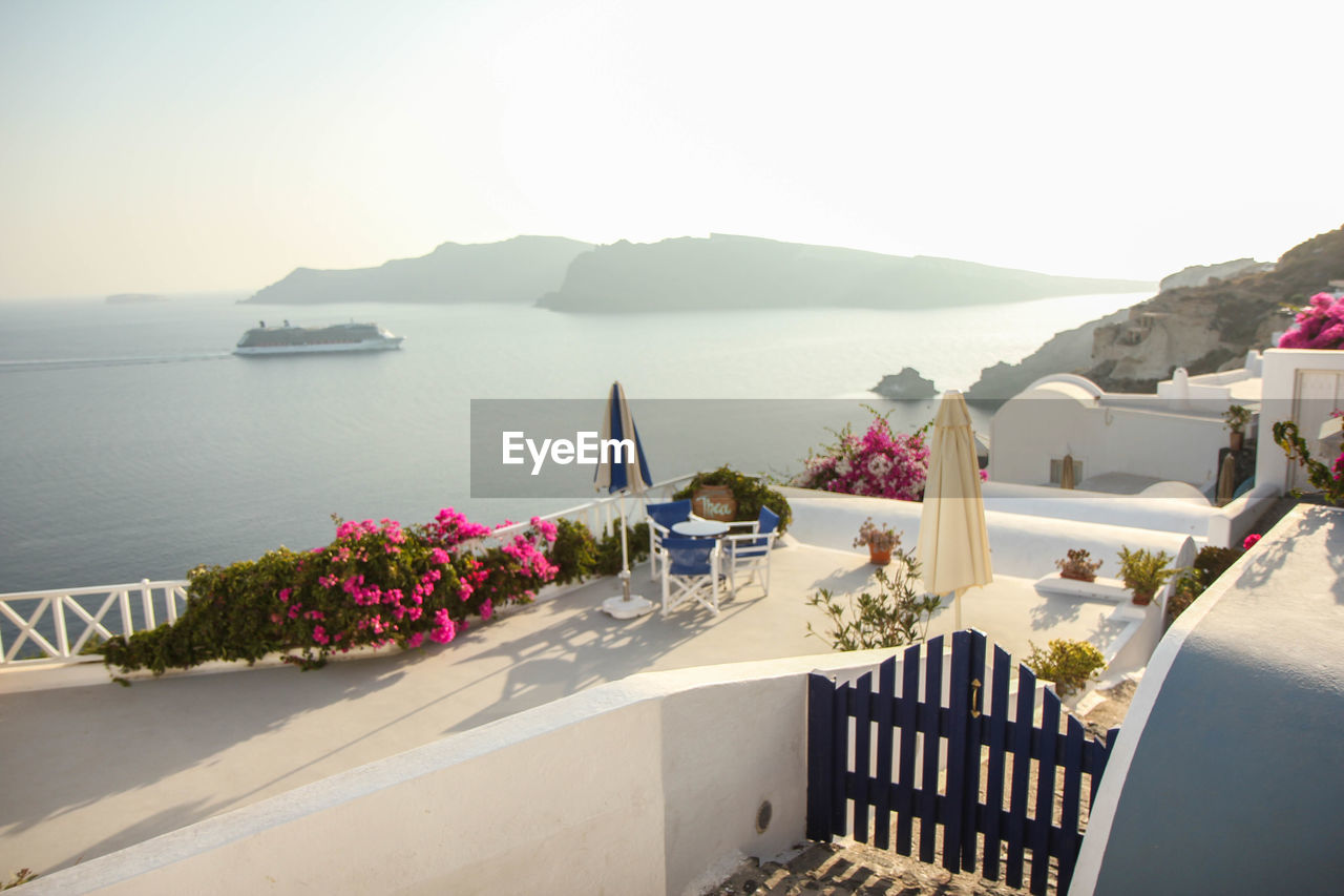 Scenic view of sea seen from santorini