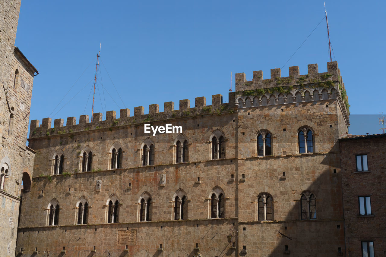 low angle view of historic building against clear sky