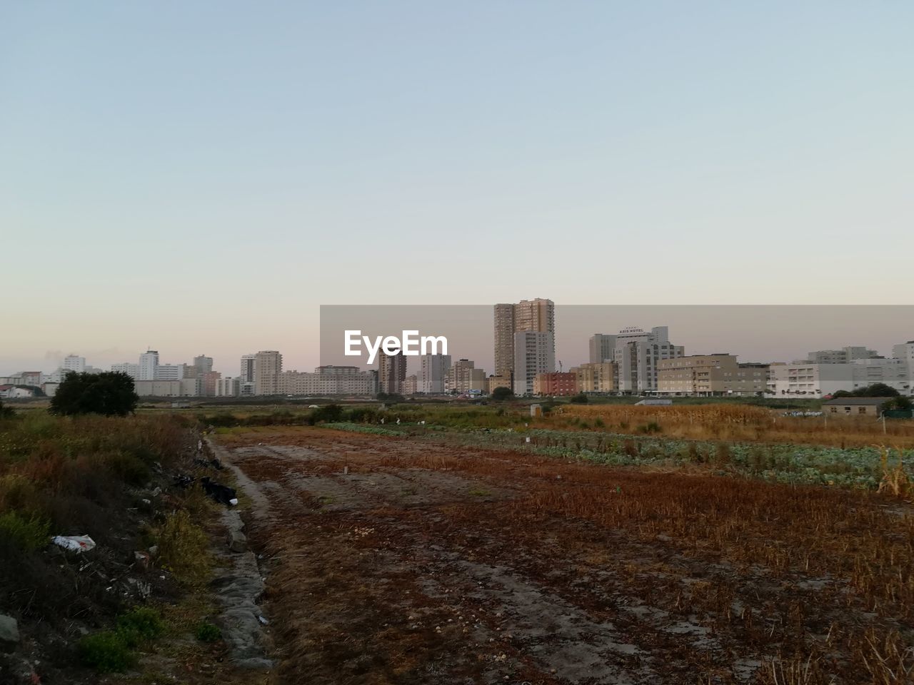 View of city against clear sky