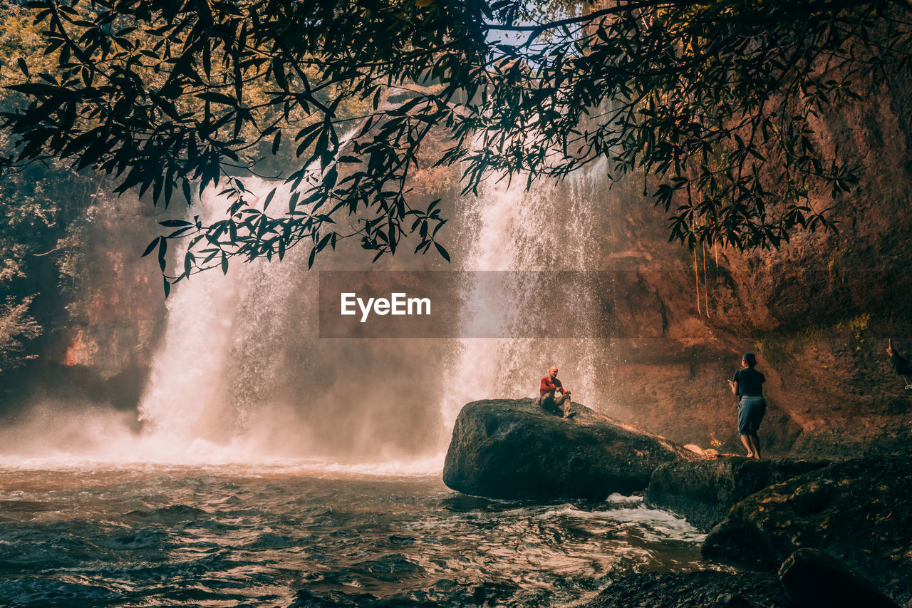 Scenic view of waterfall in nature