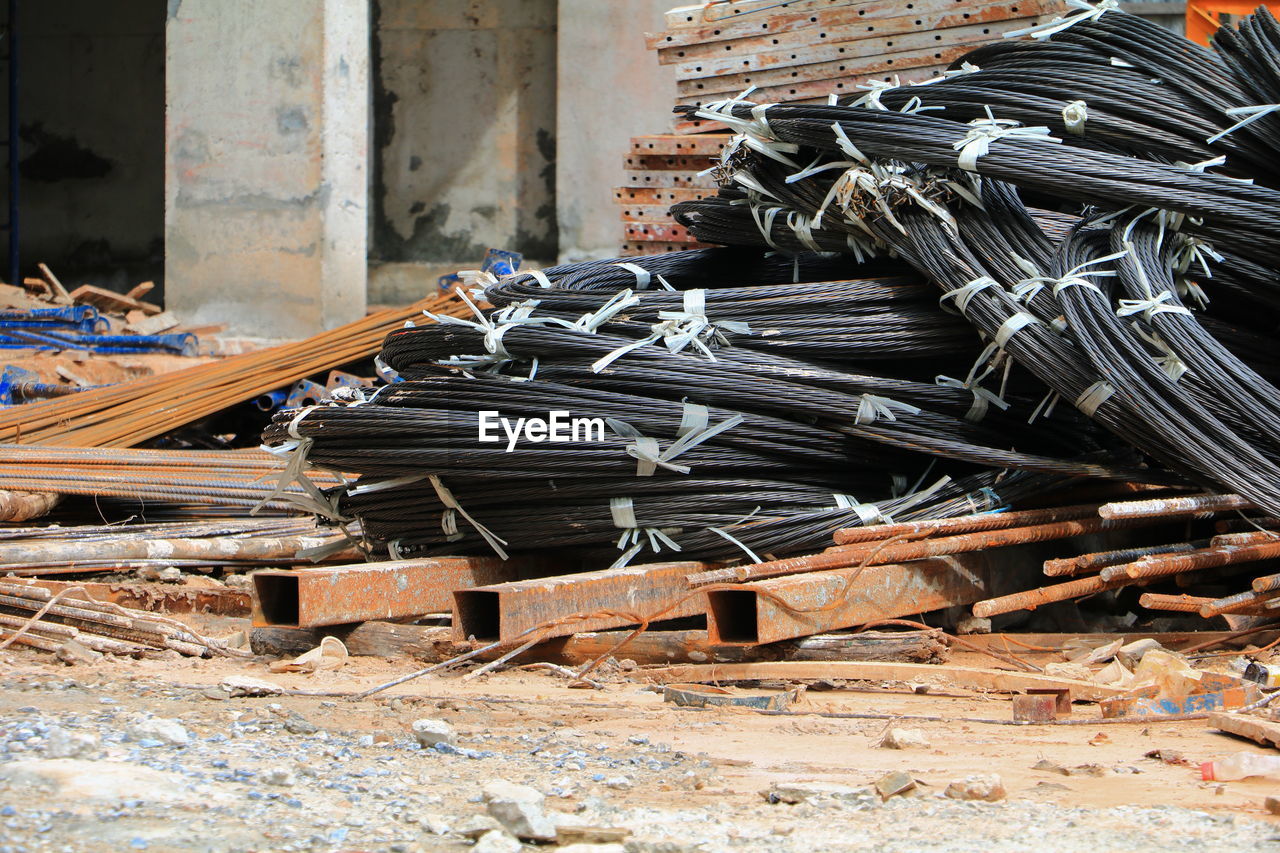 STACK OF ABANDONED CONSTRUCTION SITE