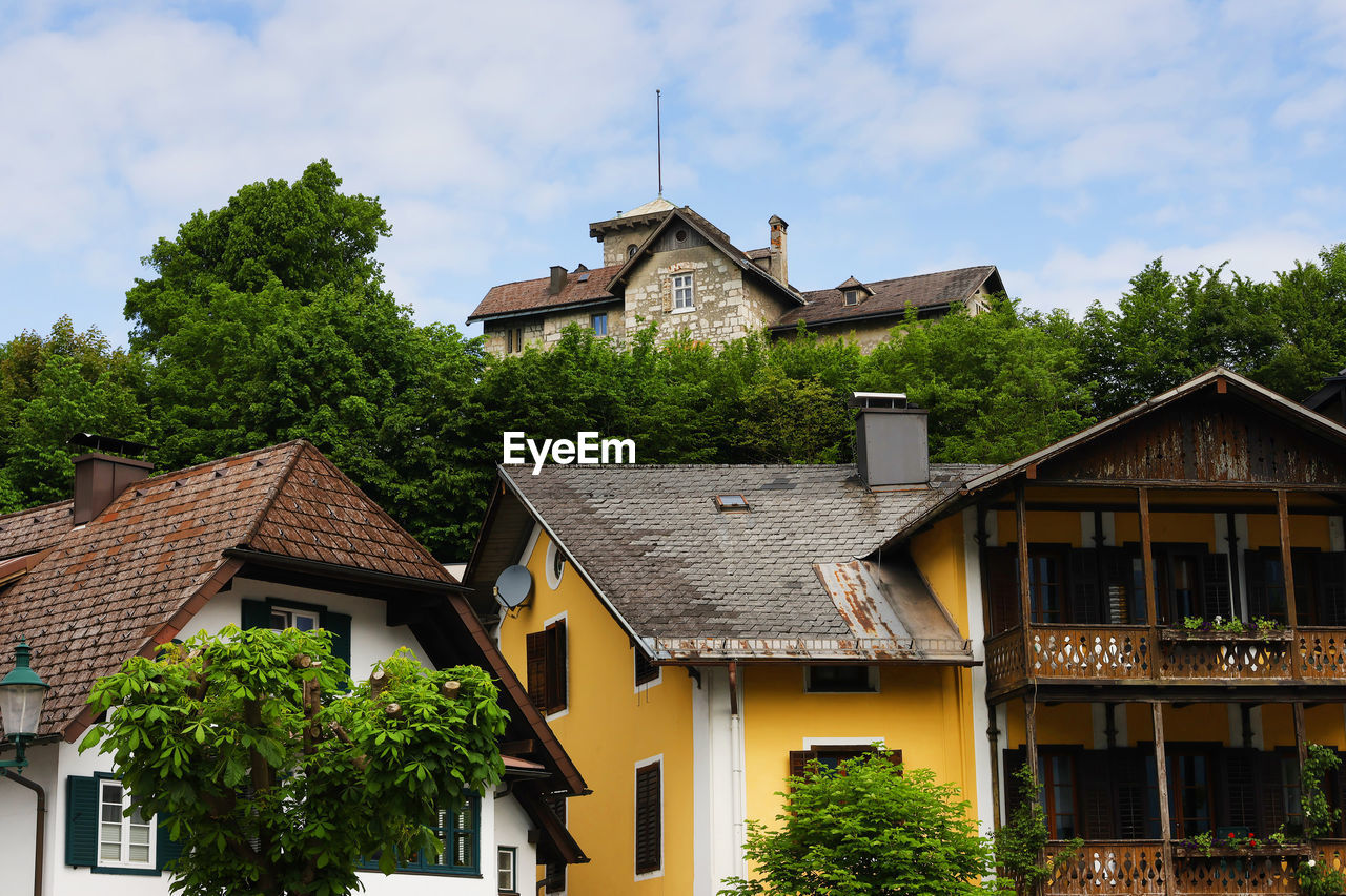 houses in town against sky