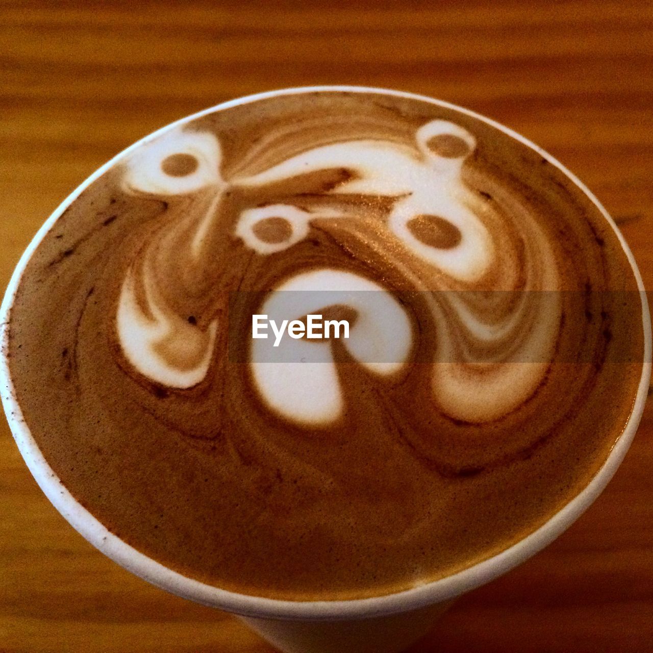 Close-up of coffee with forth art