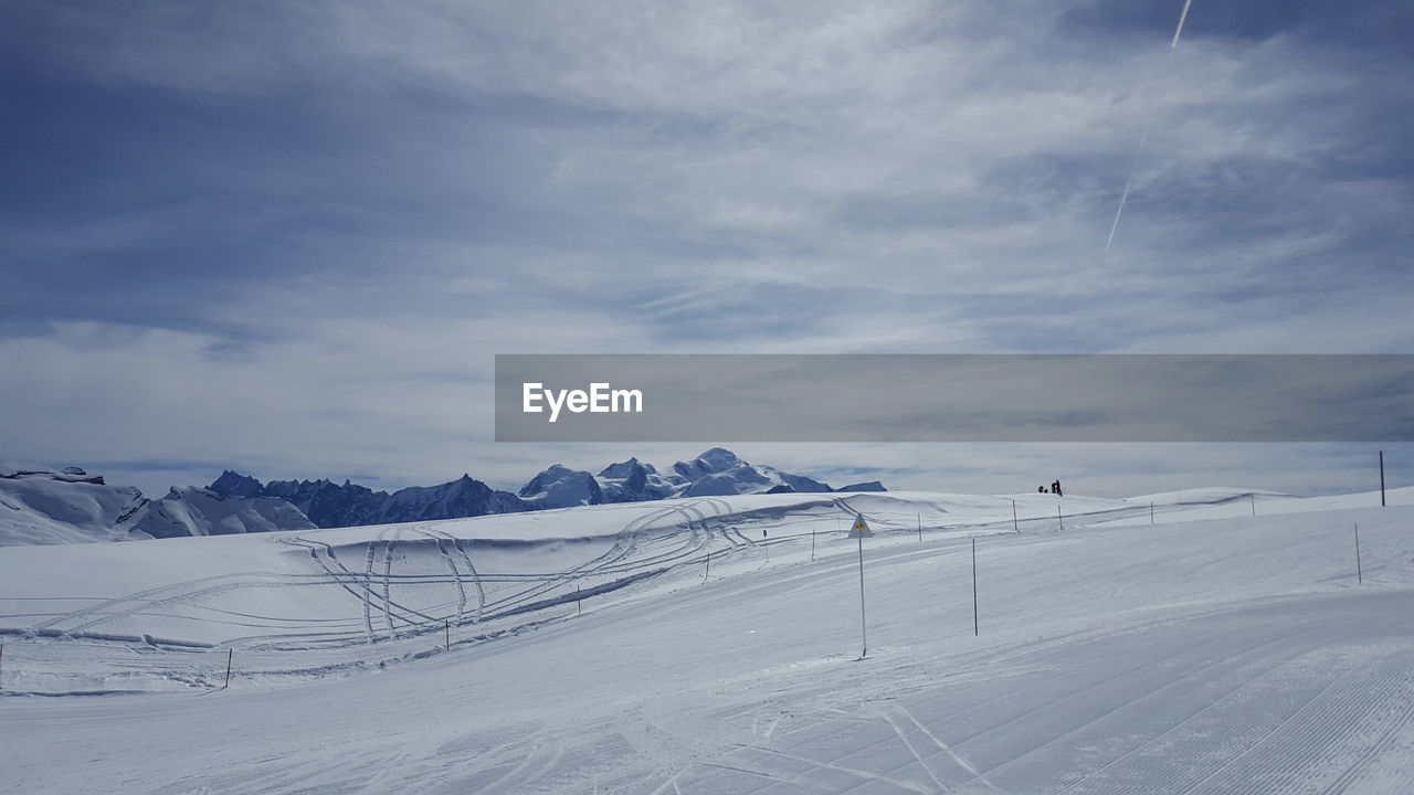 Scenic view of ski field 