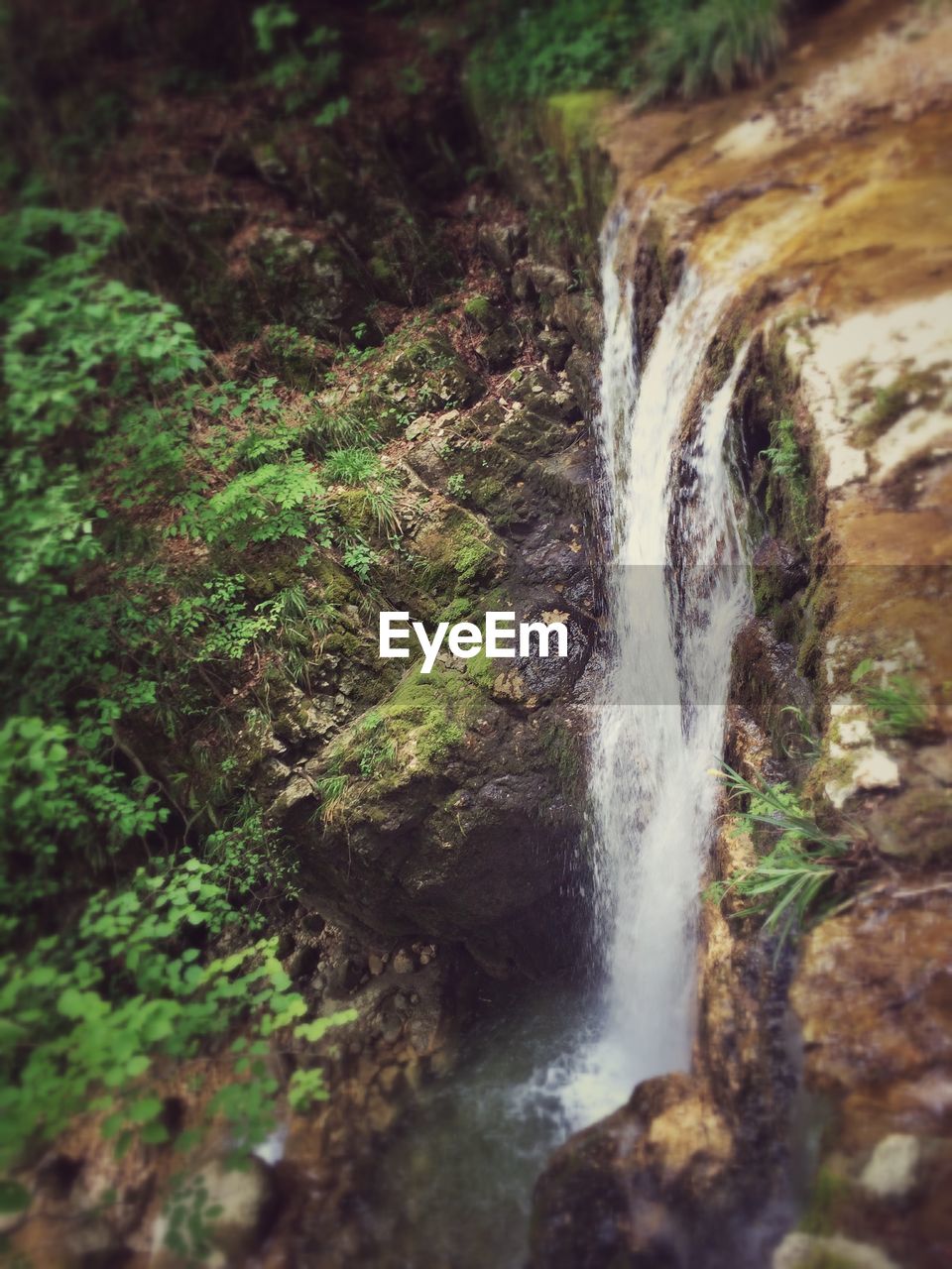 Scenic view of waterfall