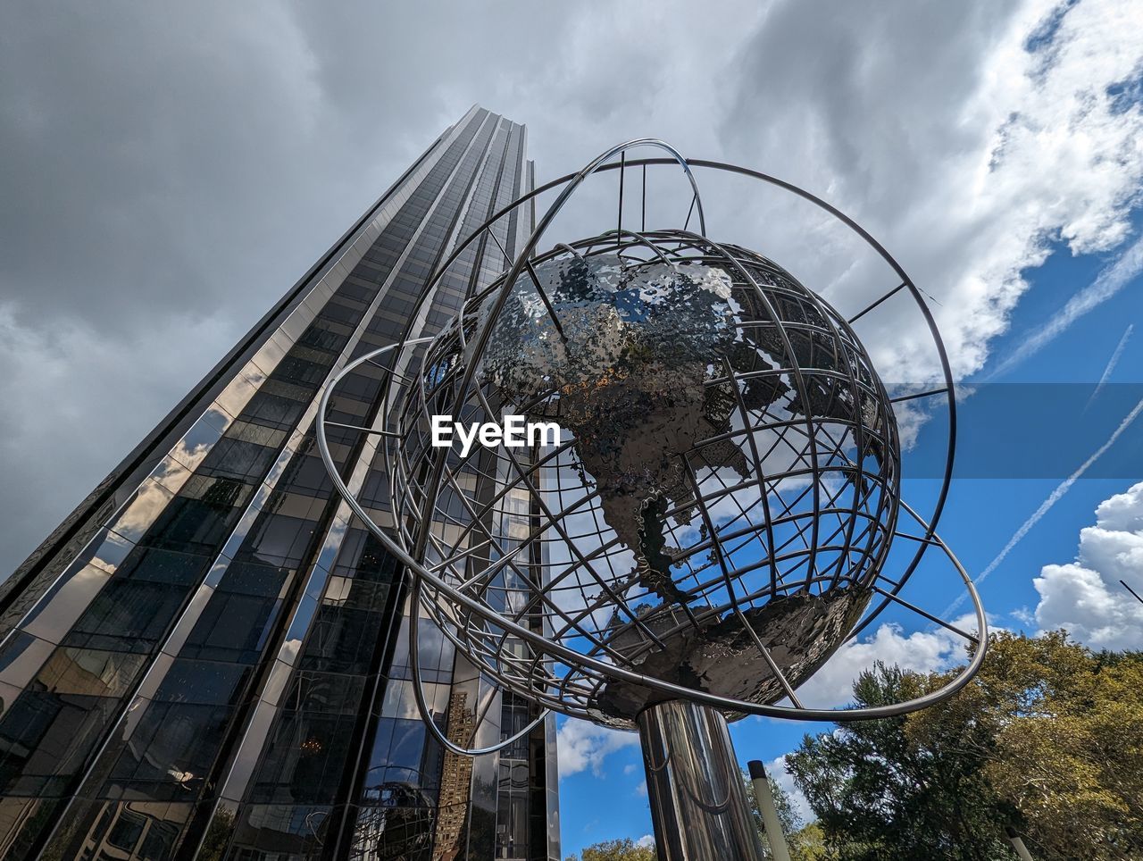 Low angle view of metallic structure against sky