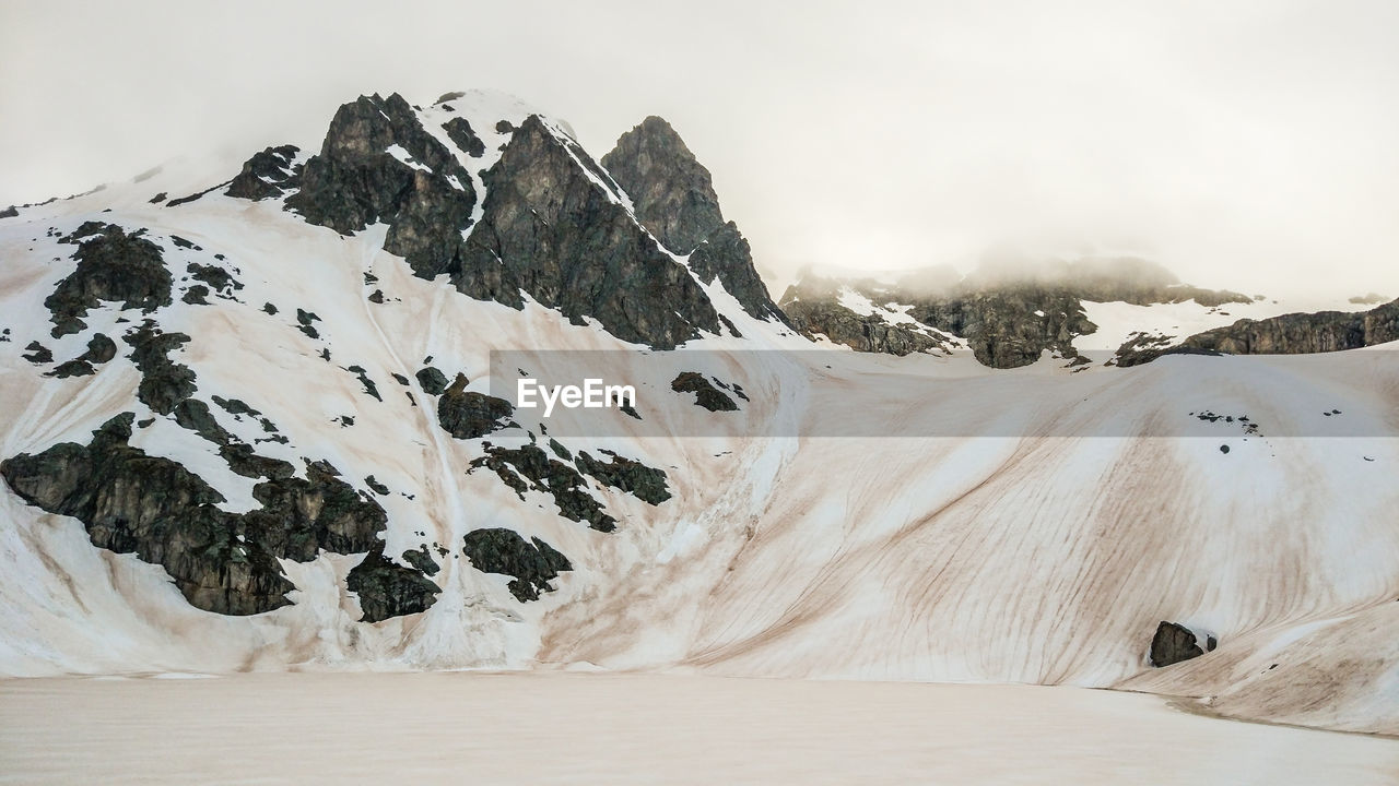 Scenic view of snowcapped mountains